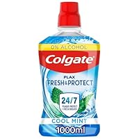 Colgate Plax Cool Mint Mouthwash 1L | fresh breath mouthwash | instant long-lasting freshness | no burn experience | 24/7 plaque protection when used twice daily | clinically tested by dentists