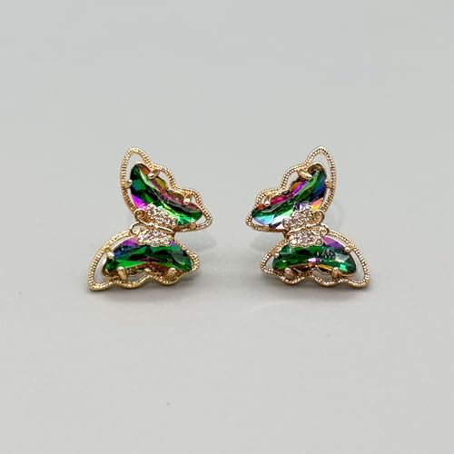 Butterfly Stud Earrings For Women, 925 Sterling Sliver Needles Safe & Hypoallergenic For Sensitive Ears, Bright Crystal Butterfly Stud Earring, Dainty Earrings For Women Girls, Butterfly Stud Earring4