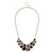Lux Accessories Faceted Black Leopard Teardrop Stone Statement Bib Chain Necklace