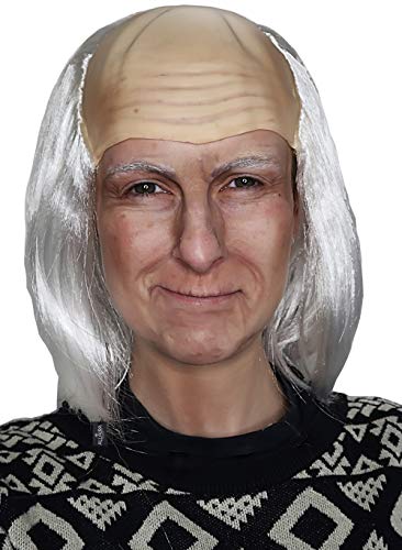 image for ALLAURA - Old Man Costume Albert Bald Wig - White Balding Cap Wigs Fra