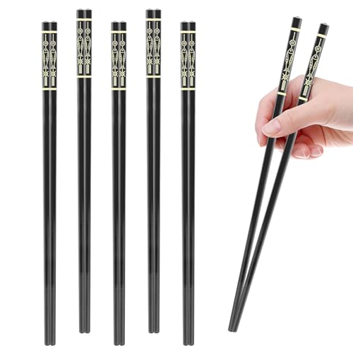 YIMETOP 5 Paar Fiberglas-Essstäbchen, Wiederverwendbare Japanische Essstäbchen, Waschbar FüR GeschirrspüLer, 24 cm, Karpfen Mustern, Rutschfeste...