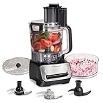 Hamilton Beach Stack & Snap Food Processor and Vegetable Chopper, Stainless Steel Blades, 14 Cup + 4-Cup Mini Bowls, 3-Speed 500 Watt Motor, Black (70585)