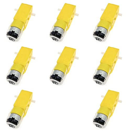 JZK 8 piezas 3V - 12V Motor TT 1:48 motor reductor 130 DC motor engranaje doble eje, motor caja cambios DC para automóvil inteligente bricolaje avión robótico automóvil con tracción en cuatro ruedas