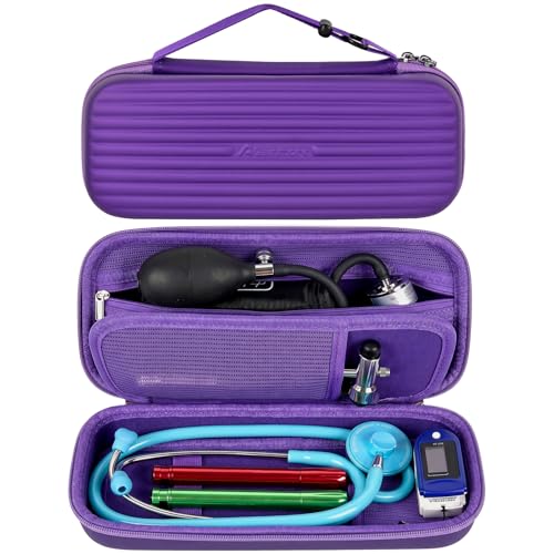 Image of Stethoscope Case Compatible with 3M Littmann Classic III /for MDF Instruments /for Paramed /for FriCARE Monitoring Stethoscope, Extra Room for Doctor & Nurse Accessories-Purple