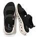 UBFEN Womens Walking Sandals Comfortable Lightweight Stretch Slip On Breathable Soft Cushion Wedge Casual Beach Travel Summer Black Size US 10