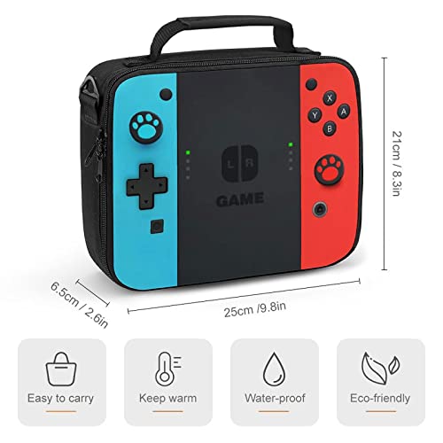 Insulated Lunch Box For Boys Girls, Game Lunch Bag For Work Office Travel Picnic Hiking Beach, Reusable Portable Lunch Box With Adjustable Strap #TOP1