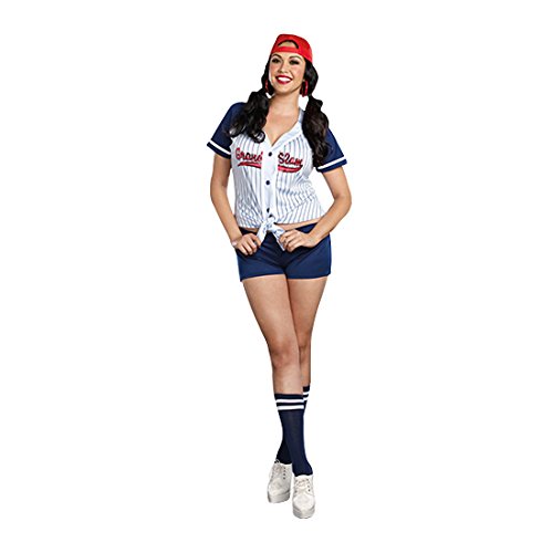 a young woman wearing Plus Size Grand Slam Sporty Baseball Adult Costume