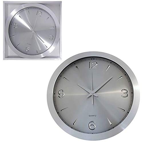 Relógio de Parede Todo em Alumínio Moderno 35,5cm Yin's