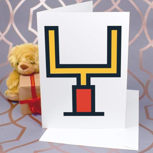 Azeeda Large (A4) \'8-Bit Rugby Goal Posts\' Blank Greeting Card (GC00079748)