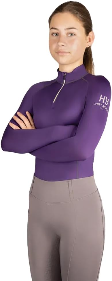 Hy Childrens/Kids Sport Active Base Layer Top (13-14 Years) (Royal Violet)