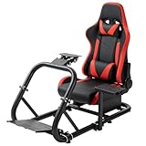 Marada Racing Stand Simulator with Red Racing Seat Adjustable Fit for Logitech G25 G27 G29 G920, Thrustmaster T80 T150，Fanatec Wheel, Pedals,and Shifter Not Included