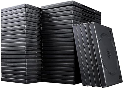 イーサプライ DVDケース 2枚収納 トールケース 厚さ14mm 50枚セット ブラック EZ2-FCD033-50BK