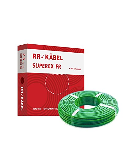 RR Kabel Superex Fr PVC Insulated 2.5mm Single Core Flexible Copper Wires & Cables for Domestic/Industrial Electric | Home Electric Wire | 90 Mtr |(Green)