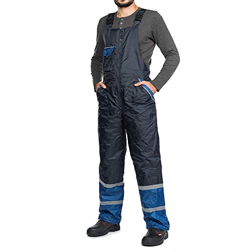 Mazalat Werkbroek voor mannen, gevoerd, winddicht en waterdicht met reflecterende strepen, thermobroek, werkbroek