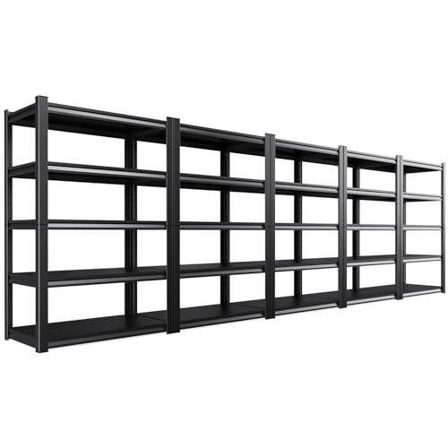 Image of 5-Pack Heavy Duty Garage Shelving for Garage, Warehouse & Workshop Organization, 71 inch H x 35 inch W x 16 inch D Adjustable 5-Tier All Metal Storage Shelf for Tools, Storage Bins & Bulk Items