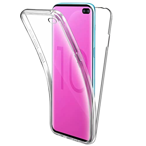 TBOC Cover per Samsung Galaxy S10 Plus - [6.4'] - Custodia [Trasparente] Completa Copertura Integrale [Silicone TPU] Protezione Totale [360 Gradi] Full Body Anteriore Posteriore Sottile