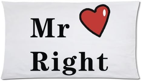 Mr Right Pillow Case - 20x36 inch One Side Mr Right and Mrs alway Right Rectangle Pillowcase For Boyfriend Girlfriend For Husband Wife