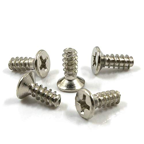 1000 Stück M2.3 Nickel Mikro-Senkkopfschraube, Kreuzschlitzschraube, Flachkopf, selbstschneidende Schrauben, Computerschraube,