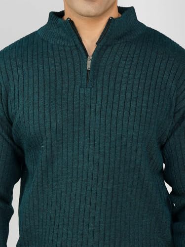 Image of LOQUE Men's Wool Blend Selection Sweater Half Zip High Neck Pullover Warm Casual Winter Wear for Office and Travel
