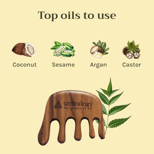 Image of Neem Wood Head Massager for Scalp & Hair Oil Massage | Gua Sha Style Wooden Comb for Relaxation, Stress Relief & Oil Absorption | 100% Natural & Eco-Friendly