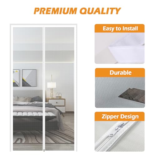 Moustiquaire pour fenêtres et portes stopper les moustiques amovible 90 x 210 cm