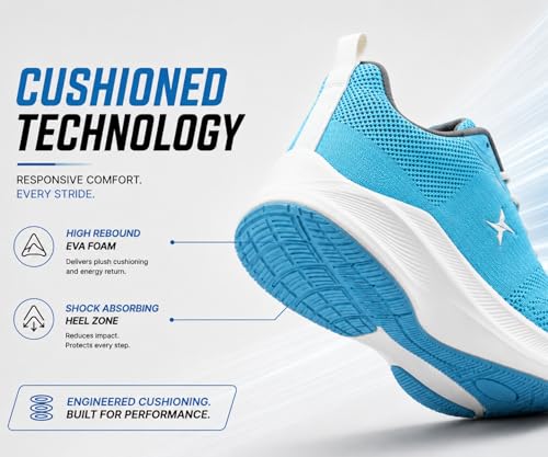 Image of Kraasa Men's Running Shoes | Breathable Mesh Upper | Lightweight Phylon Sole | Cushioned EVA Insole | Comfortable Sports & Casual Sneakers for Gym, Walking & Daily Use