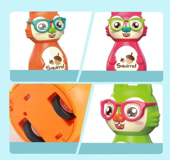 IndusBay® Cute Sliding Squirrel Car Press & Release Inertia Press Run Slide Mini Cartoon Squirel Wind Up Toys for Infant Toddler Boy Girl Toys for Kids, Green - Image 3 thumbnail