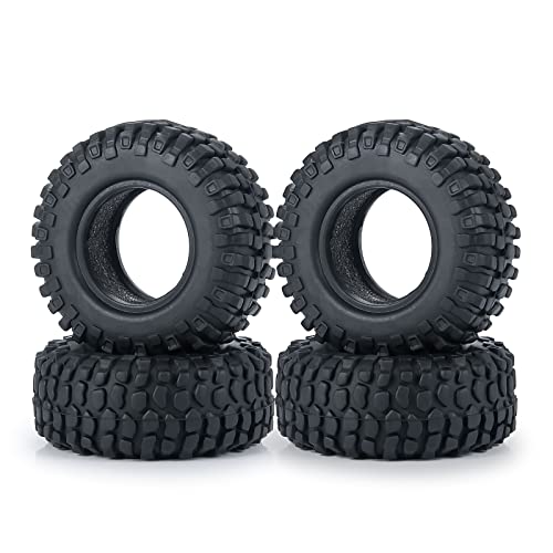 MOHERO 1.0 Crawler Tires Soft Rubber Wheel Tires 4PCS for 1/24 Axial SCX24 90081 AXI00001 AXI00002 AXI00005 AXI00006 RC Crawler Car (50mm)
