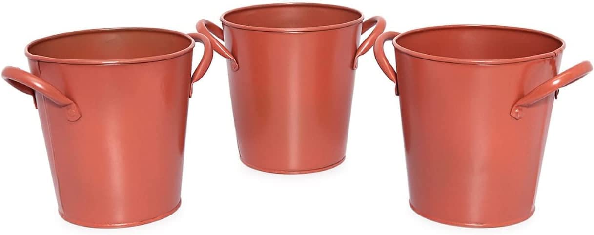 SleekDeco Homes Round Tall Galvanized Metal Bucket Container Handles - Plant Container Set of 3 (Metal) (B0BBGX4P5H) Amazon Price History, Amazon Price Tracker