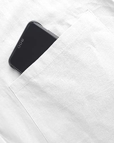 Yaohuole Button Up Long Sleeve Home Robe Side Split Men's Kaftan Long Gown Thobe Casual Shirt White M #TOP3