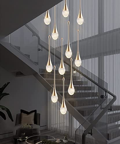Chandelier LED escalier finissez-en avec le vide de votre grand duplex en villa
