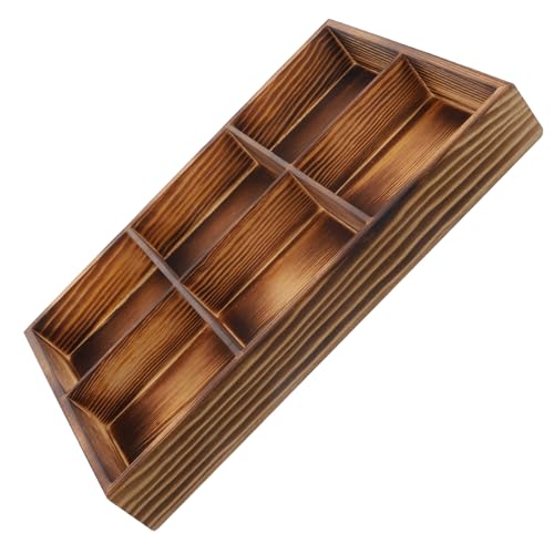 BRIGHTFUFU Wooden Tea Storage Box Dividers Tea Bag Organizer Small Box for Countertop