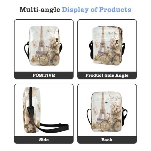 messenger bag for women cross body bag men Lady Shoulder Handbags Adjustable Strap for Casual Casual- Retro Eiffel Tower4