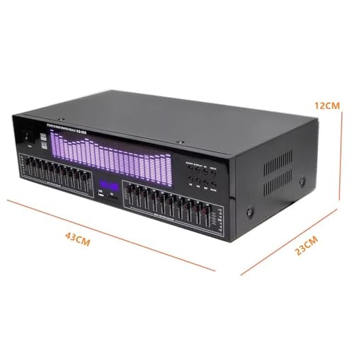 Ecualizador gráfico Hi-Fi, analizador de espectro de 20 bandas, con control remoto y pantalla LED de espectro, 15 estilos dinámicos, para estudio de grabación miniatura 6