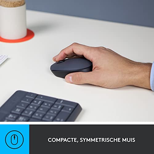Logitech MK235 Draadloos Toetsenbord- en Muiscombinatie voor Windows, 2,4 GHz Wireless Unifying USB-Ontvanger, 15 FN-Toetsen, Lange Batterijduur, PC, Laptop, US Intl QWERTY indeling - Grijs - Afbeelding 3