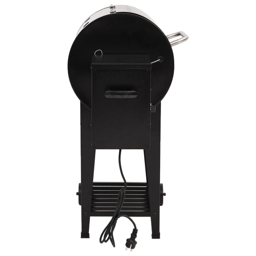 Barbacoa de pellets con estante inferior hierro negro 94 cm, JUNZAI Barbacoa Carbon, Ahumador Barbacoa, Parrilla De La Barbacoa, Barbacoa Carbon Y Leña