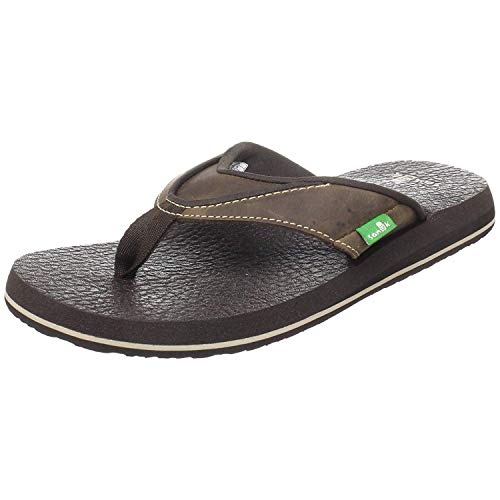 Sanuk Men's Beer Cozy Primo Flip Flop, Brown, 12 M US
