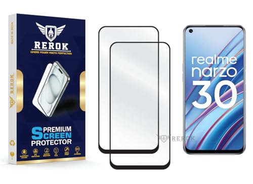 Image of Gorilla Tempered Glass Screen Protector Compatible with Realme Narzo 30 [Pack of 2] | Edge-to-Edge, Bubble-Free, Case Friendly, Easy Installation Kit