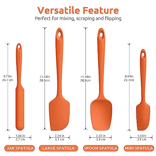 U-Taste Silicone Spatula Set with 600 Degrees Fahrenheit Heat Resistant (Orange) - Image 3