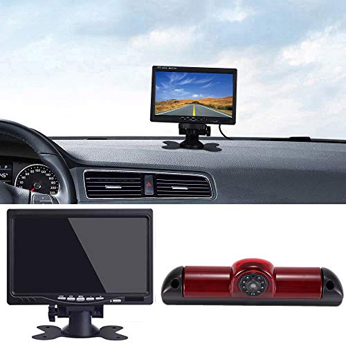 Dynavsal Kit de caméra de recul HD avec écran LCD 7 pouces - Vision nocturne étanche - Caméra de recul de rechange pour Fiat Ducato X250 X290 Bus Box /...