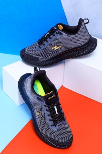 Image of ATHCO Mens Vivid Super Comfortable Insole Shoes|Running|Walking|Training|Gym|Jogging|Sneaker|Athletic|Laceup|Flexible|Lightweight|Dailyuse|Sports|Casual|ExtraSoft|Fitness|Gents Boys