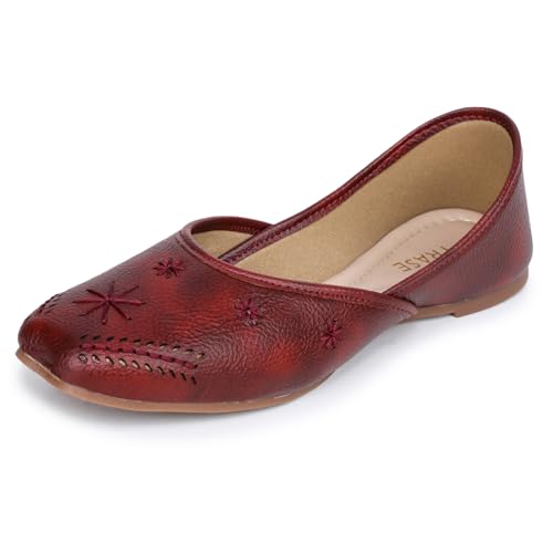 Image of TRASE Traditional Jutti for Women & Girls | Flat Sole, Soft Lining, Cushion Footbed | Comfortable Ethnic Footwear for Festive, Wedding & Casual Wear