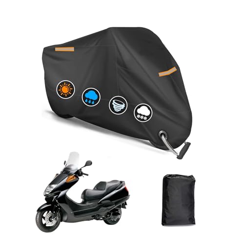 バイクカバー に適用 ホンダ フォーサイト EX FORESIGHT EX バイクボディーカバー 3つの反射ストリップ 原付カバー UVカット 凍結防止カバー 車体カバー 盗難防止 ワンタッチバックル付き ロック穴付き オールシーズン対応 【収納バッグ付き