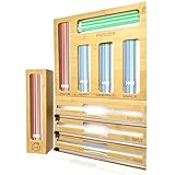 Kaby Storage Bag Organizer, Foil and plastic Wrap Organizer with Cutter, Kitchen Organizers and Storage Compatible with Gallon, Quart, Sandwich, Snack Bags and 12" Aluminum Foil & Wax Paper