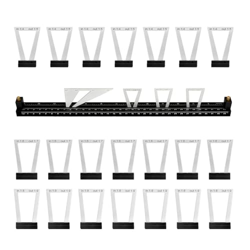 Trunvayday Juego de 28 medidores ajustables de cola de milano con escala métrica y en pulgadas para proyectos de carpintería