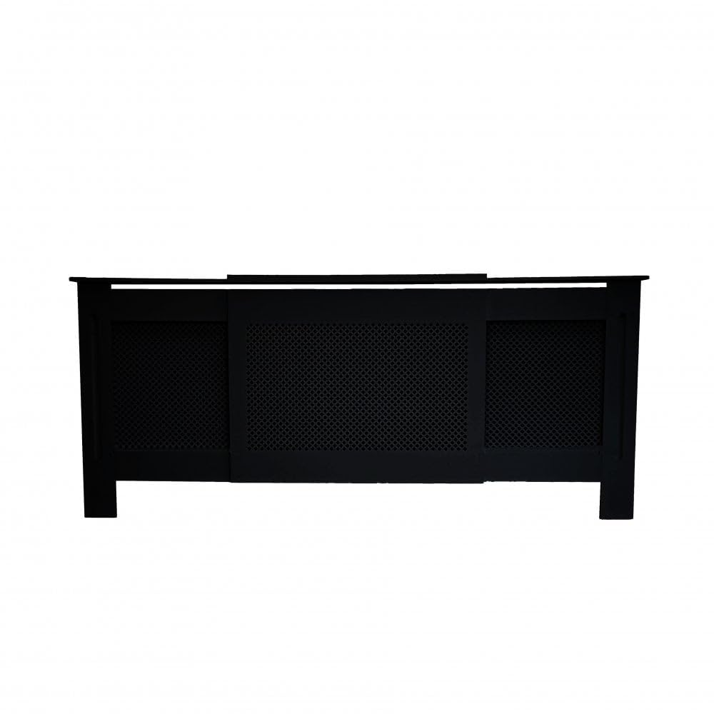 Jack Stonehouse Extra Large Radiator Cover Black Paint, Over Radiator Shelf Clip On With Diamond Slats - Image 4