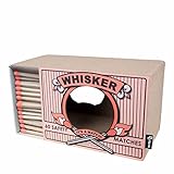 WHISKER - Cardboard Cat Scratcher - 55 x 29 x 30 cm - White, Black and Pink - Color: Pink