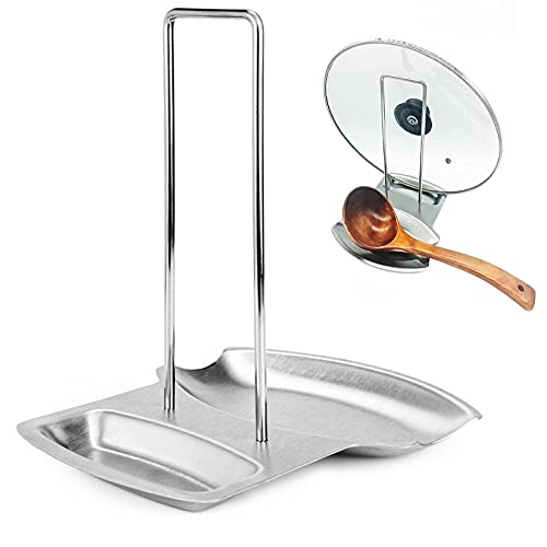 Stainless Steel Kitchen Pan Lid and Spoon Rest Organizer