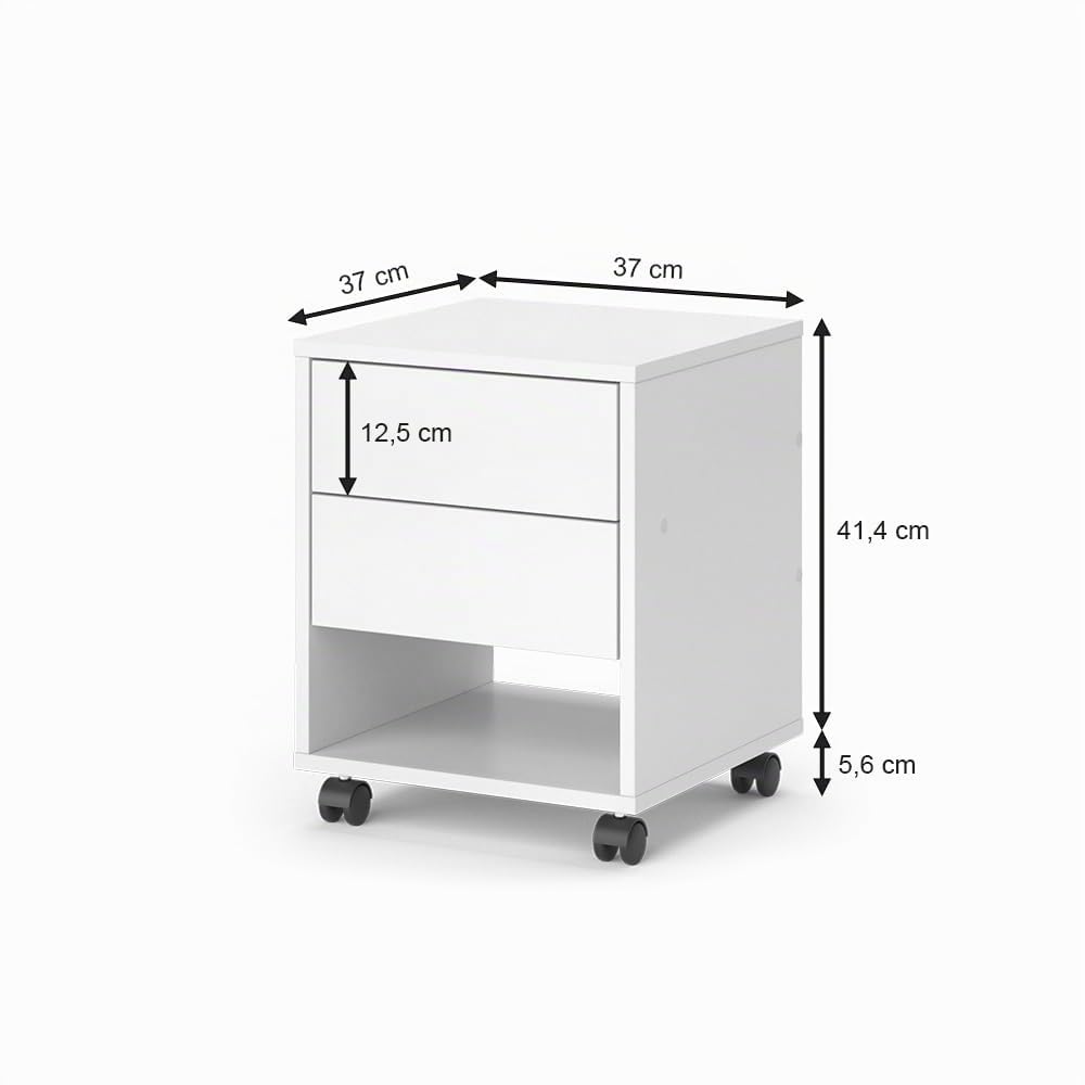 Vicco Rollcontainer Jons, Weiß, 37 x 37 cm