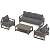 UDPATIO 4 Pieces Aluminum Patio Furniture Set Modern Outdoor Furniture Faux Wood Grain Patio Conversation Sets with Coffee Table for Balcony, Backyard, Include 600D Waterproof Cover